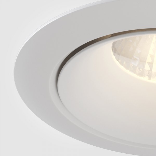 Lampa wpuszczana w sufit minimalistyczna aluminium biały okrągła Yin MAYTONI DL030-2-01W