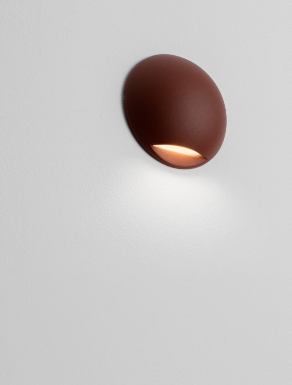 Kinkiet zewnętrzny LED kolor rdzawy okrągły wypukły minimalistyczny nowoczesny IP65 DONVELA LE75304 Luces Exclusivas