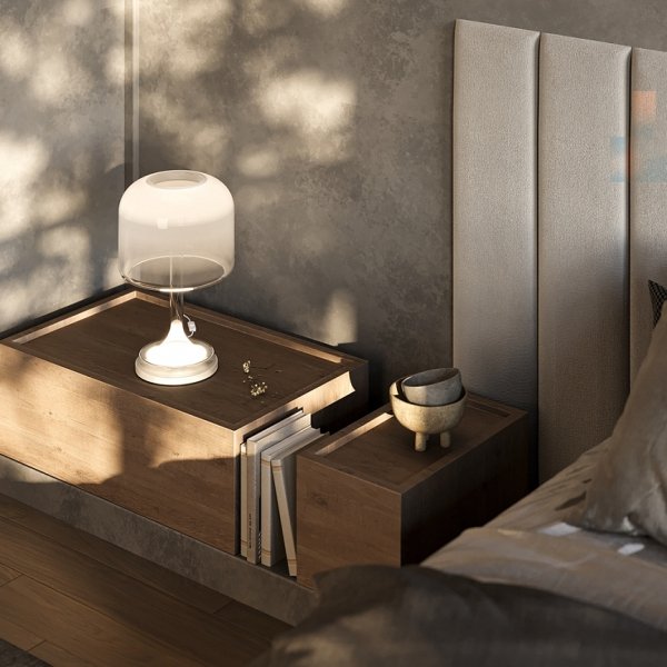 Nowoczesna szklana lampa stołowa Spirito Maytoni MOD286TL-L18W3K