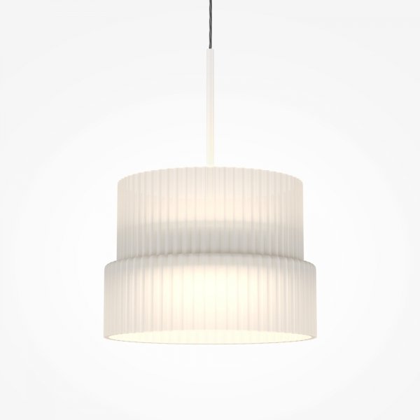 Lampa wisząca LED designerska owalna szklana ze żłobieniami biała dekoracyjna ponadczasowa Scala MOD496PL-L12WK Maytoni