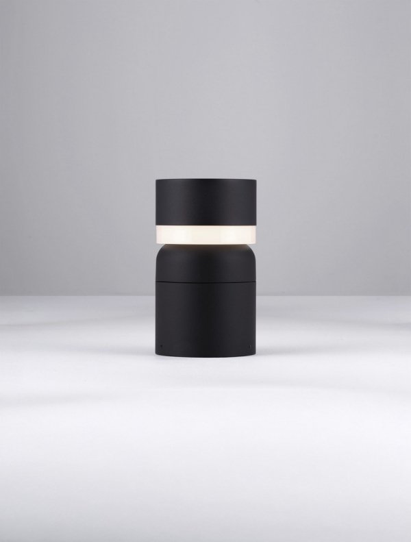 Minimalistyczny słupek ogrodowy klasyczny LED aluminiowy czarna niska tuba uniwersalny IP65 OSCELIA LE75129 Luces Exclusivas