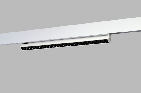 Biała oprawa liniowa regulowana ze zmienną barwą ściemnialna LED do systemu szynowego magnetycznego dwufazowego Azzardo ALFA CYRUS TRACK MAGNETIC 2LINE 36W CCT SWITCH DIMM AZ6510