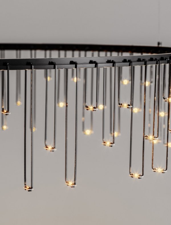 Elegancka Czarna Lampa Wisząca w Kształcie Okręgu Luces Exclusivas HUARAZ LE44451