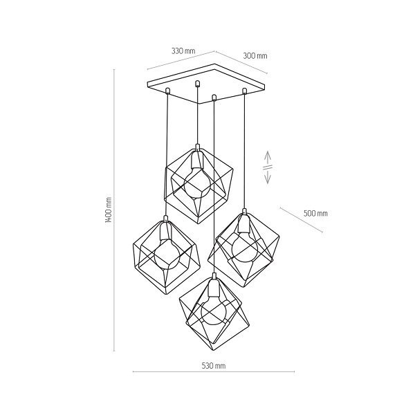 Nowoczesna Lampa Wisząca Druciana Czarno-Złota ALAMBRE 2778 TK-LIGHTING