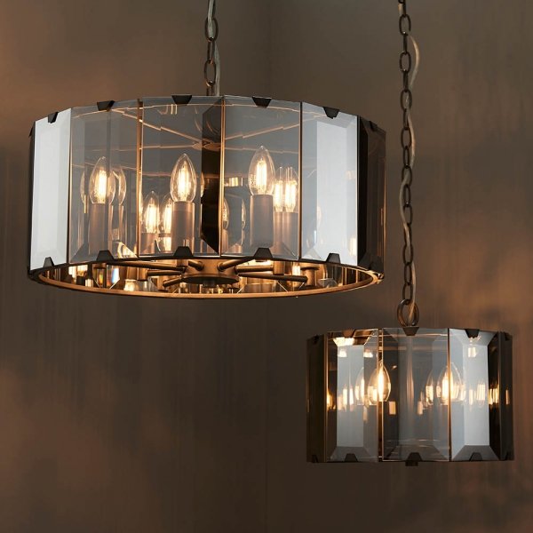 Szklana Lampa Wisząca Dymiony Klosz CLOONEY 61281 ENDON