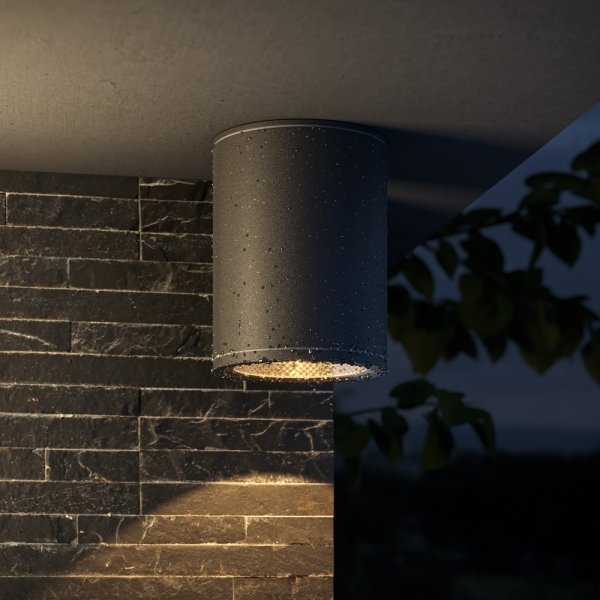 Nowoczesna lampa zewnętrzna sufitowa plafon LED metalowy grafitowy Bar MAYTONI O306CL-L12GF