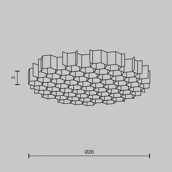 Soczeka Komponent Wise HoneyComb-D26 Maytoni Czarna