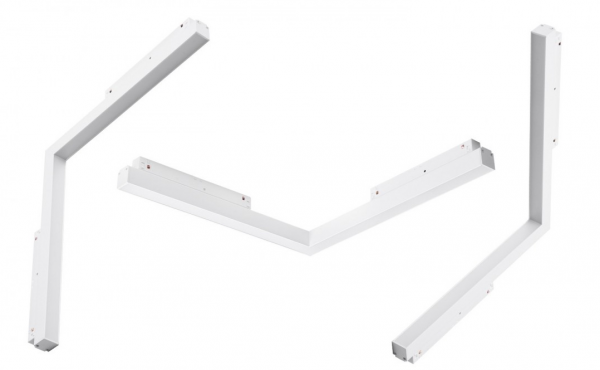 Biała oprawa liniowa kątowa ze zmienną barwą ściemnialna LED do systemu szynowego magnetycznego dwufazowego Azzardo ALFA SAGA TRACK MAGNETIC 2LINE CORNER B 24W CCT SWITCH DIMM AZ6507