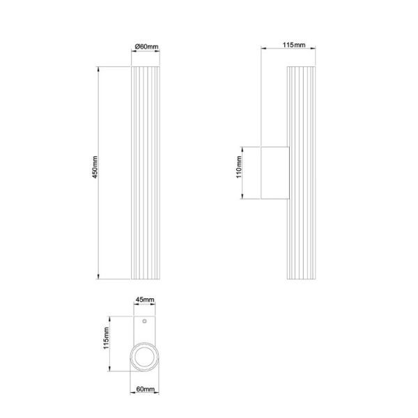 Biały stylowy nowoczesny designerski kinkiet LED do łazienki szklany ryflowany klosz LINEA LP-0510/1W-45 WH CCT Light Prestige IP44