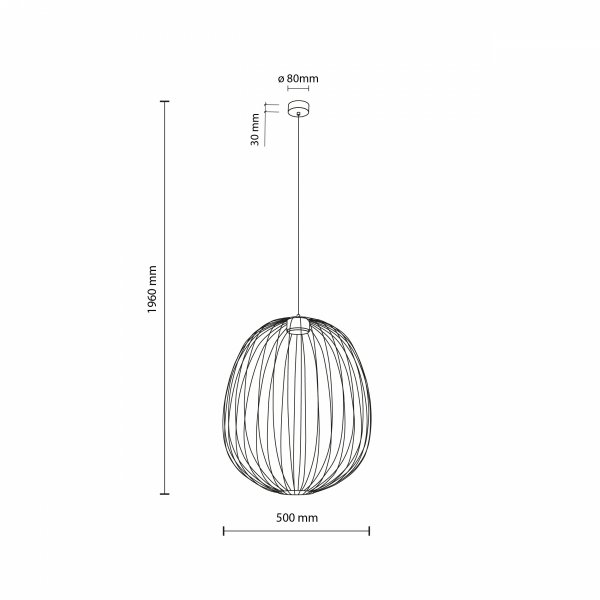 Czarna lampa wisząca ażurowa druciana owalna minimalistyczna loftowa uniwersalna klasyczna SPHERA L 11301 TK-LIGHTING