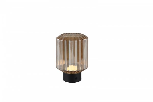 Dekoracyjna Lampka Stołowa LED Bursztynowy Szklany Klosz LORD R57761113 RL