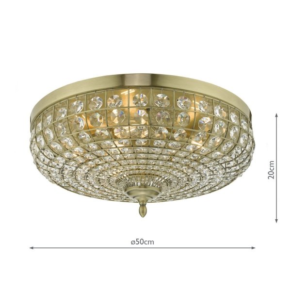 Designerski Plafon Sufitowy Ozdobna Kryształowe Elementy ASMARA ASM5475 DAR LIGHTING