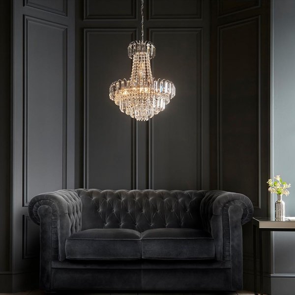 Żyrandol Szklany Glamour Przezroczysty AMADIS 96826-CH ENDON