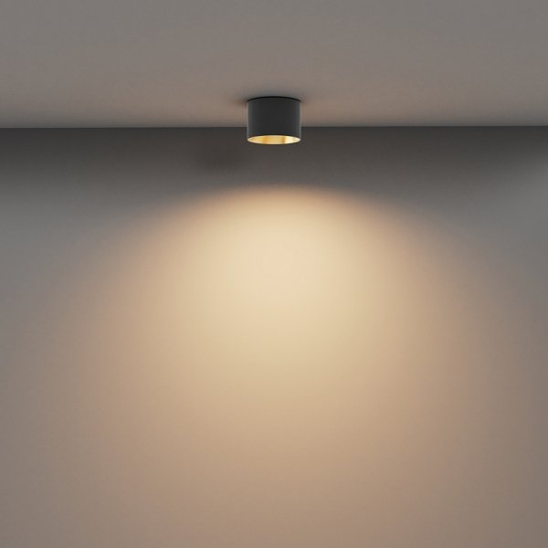 Lampa Sufitowa Tuba Czarno Złota LED MAYTONI VEGA C089CL-8W3K-BMG
