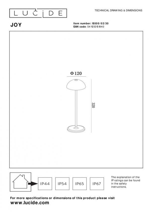 Zewnętrzna Lampa Stołowa Ładowana Przez USB LUCIDE JOY 15500/02/33 Zielona Bezprzewodowa Lampa Zewnętrzna Na Stół