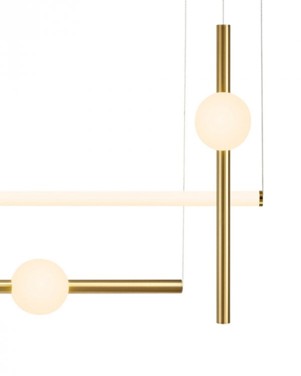 Dekoracyjna lampa wisząca LED mosiądz 110cm O-LINE ST-1691L-4 Step Into Design