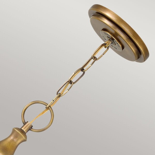 Lampa wisząca Wexley - 3 źródła światła szklana stary mosiądz retro dworkowa HK-WEXLEY-3P-HB HINKLEY