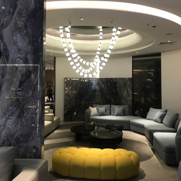 Niepowtarzalna lampa wisząca LED złota mleczne klosze kule nowoczesna designerska Dorado Rope LP-002/2M CCT Light Prestige