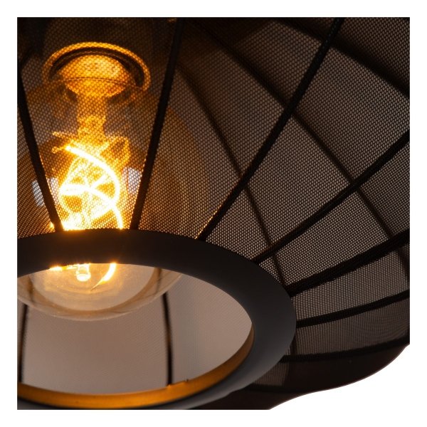 Lampa Wisząca Nowoczesna Czarny Klosz Materiałowy CORINA 03447/52/30 LUCIDE