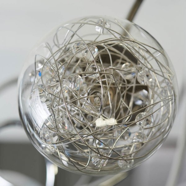 Nowoczesna Lampa Wisząca Chrom Deisgnerski Klosz Kula AURIA 76349 ENDON
