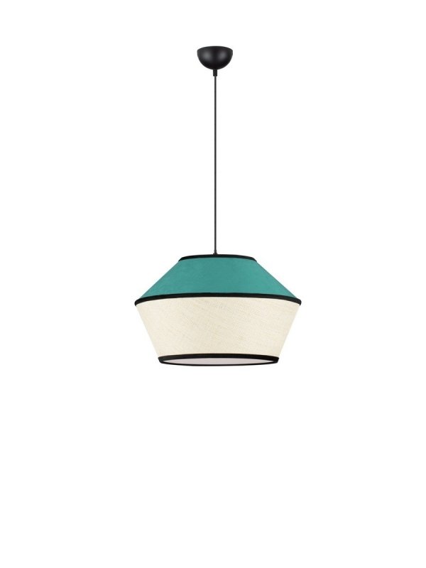 Lampa wisząca niebieska abażur z weluru i papieru owalny nowoczesna japandi dekoracyjna do salonu sypialni Luces Exclusivas