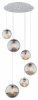 Lampa wisząca fantastyczna designerska szklana duża 6-płomienny lister grafit kule retro chromowana podsufitka OPTICA 2529 Argon 