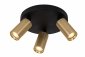 Nowoczesny plafon lampa sufitowa czarno-złota regulowane trzy tuby uniwersalna minimalistyczna aluminiowa RITMO 09942/13/02 Lucide 