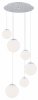 Lampa wisząca fantastyczna designerska szklana duża 6-płomienna opal kule chromowana podsufitka okrągła OPTICA 2530 Argon 