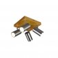 Lampa Sufitowa Srebrna Z Drewnianą Podstawą Tuba Poczwórna Metalowa TRIO MARLEY 812400407 