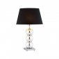 Lampa stołowa lampka nocna elegancka finezyjna chromowane szklane kule podstawa czarny tkaninowy abażur FUDŻI 3622 Argon 