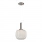 Nowoczesna lampa wisząca nad stół jadalniana biały szklany ryflowany klosz PENZI PND-31981-1S-SC-WH Italux 