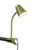 Lampa biurkowa nocna na klipsie LED zielona minimalistyczna klasyczna nowoczesna drewniany dekor PONGO R25831115 Rl 