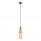 Dekoracyjna Lampa Wisząca w Stylu Art Deco Szklany Bursztynowy Kosz LEVIE PND-28636-1L-GD-AMB ITALUX GLAMOUR 