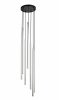 Srebrna lampa wisząca sopel długi lux VII Sigma 40746 lampa nad stół nad wyspę srebrne rurki 