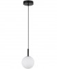 Lampa Wisząca Nowoczesna Czarna Szklana Biała Kula GAMA 1 33404 SIGMA 