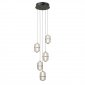 Złota lampa wisząca siatkowany klosz szklany Alani Italux PND-34375-5-BK lampa jadalniana nad wyspę nad stół 