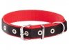 Dingo Obroża taśma polipropylenowa podwójnie zszywana 2,5cm/55cm czarno-czerwona