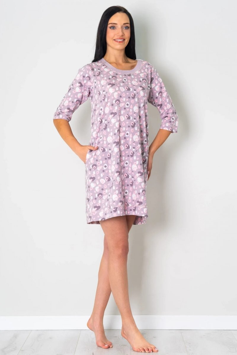 MUZZY Tunika oversize PASTELOWA z kieszeniami R: