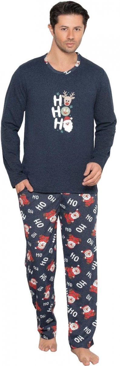Piżama męska granat HO HO HO R: