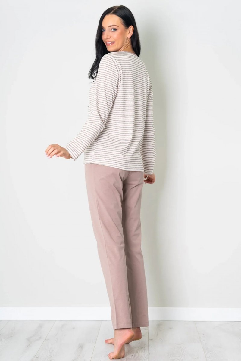 MUZZY Piżama damska PASKI długi rękaw i długie spodnie R: