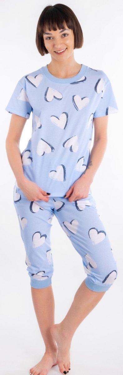 MUZZY Piżama damska 3/4 SERDUSZKA  R: