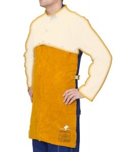 WELDAS-Golden Brown™ skórzany fartuch spawalniczy z dwoiny bydlęcej dopinany do bolerka 44-2828
