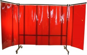 PARAWAN SPAWALNICZY Z RAMIONAMI OPEN WELD SOLID ULTRA Z KURTYNAMI LAMELOWYMI 4100x1900 mm (szer x wys) 
