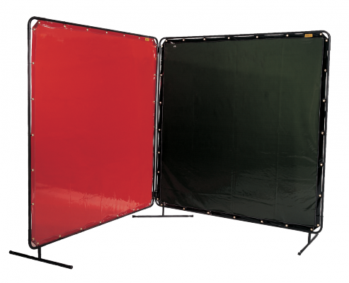 WELDAS-Ekran spawalniczy jednoczęściowy z regulacją COMBOframe 2,4x1,8 m (szer.x wys.) (55-8668, 55-6168) czerwony