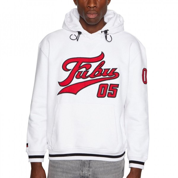 Fubu bluza męska z kapturem biała Varsity Heavy Hoodie 6021077