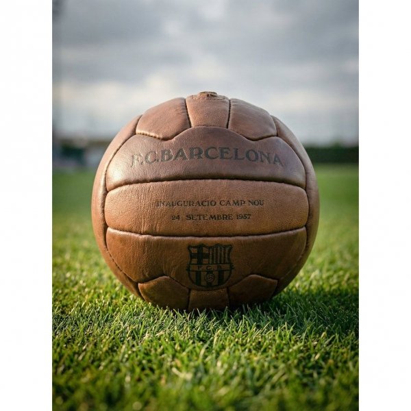 FC Barcelona piłka nożna retro Camp Nou oficjalna licencjonowana skóra naturalna BB1048