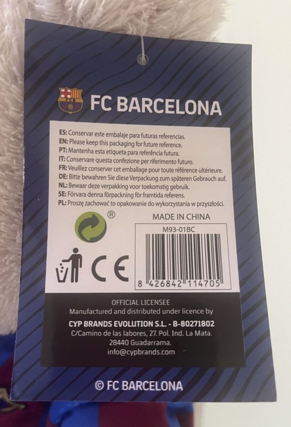 FC Barcelona maskotka miś klubowy 35 cm M93-01BC