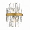 Kinkiet z eleganckimi kryształkami do salonu CONSTANTINOPLE ze złotymi dodatkami - W0567-02D-B57G Zuma Line