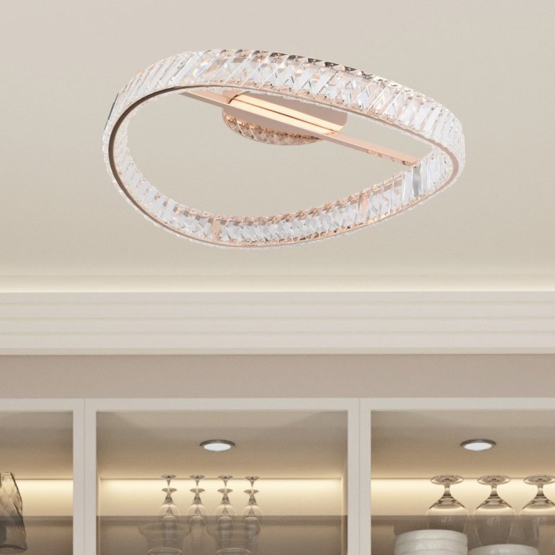 Lampa sufitowa z kryształkami w stylu klasycznym GANO złota, LED 36W 3000K - MX3317-1-3GT Zuma Line