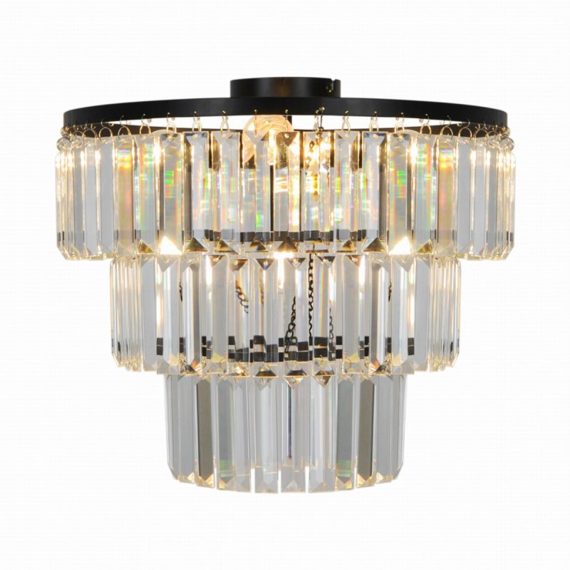 Lampa sufitowa kryształowa do salonu TIFANNY kolor czarny, 4*E14 - P17127-4-BK Zuma Line